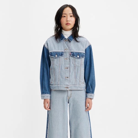 Levi's Jackets & Blazers - Vintage retro Levis color block pattern jean loose fit denim jacket